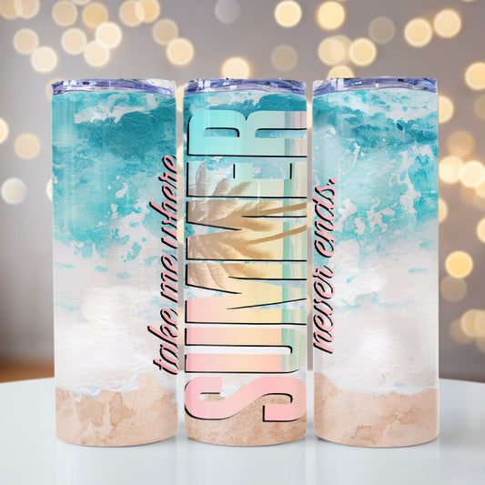 Summer | 20 oz Skinny Tumbler | Free Shipping