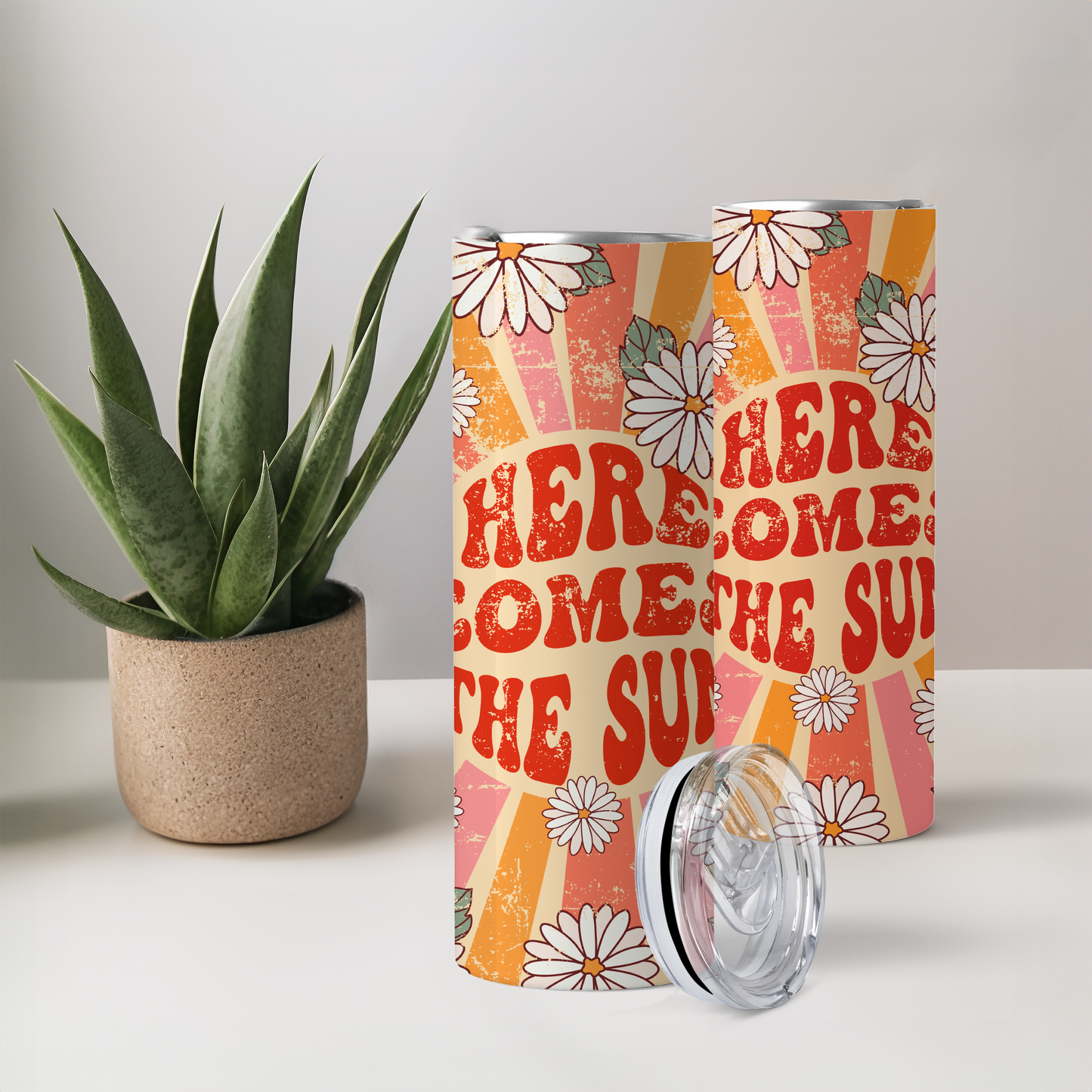 Here Comes The Sun | 20 oz Skinny Tumbler | Free Shipping