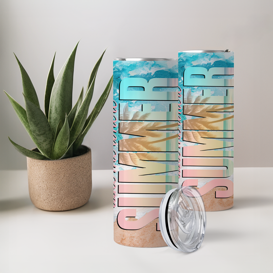 Summer | 20 oz Skinny Tumbler | Free Shipping