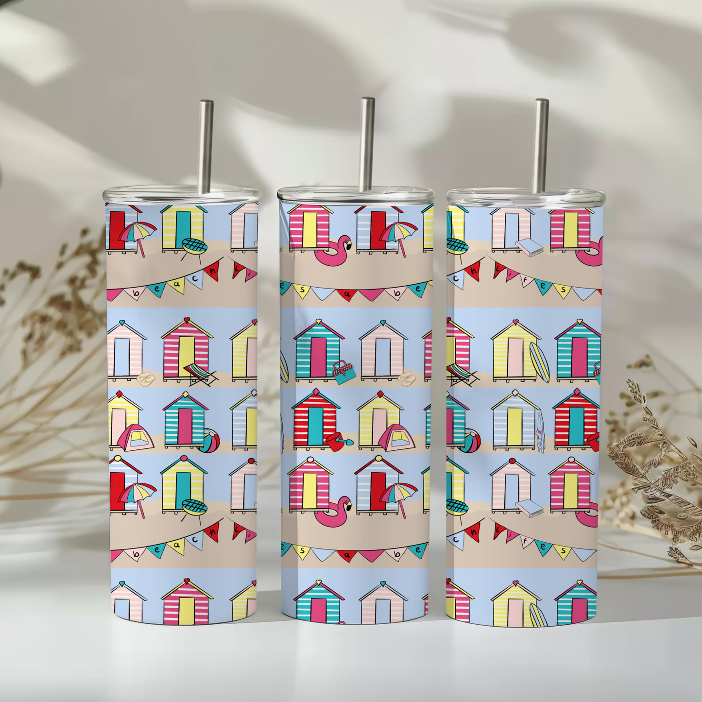 Beach Hut | 20 oz Skinny Tumbler | Free Shipping